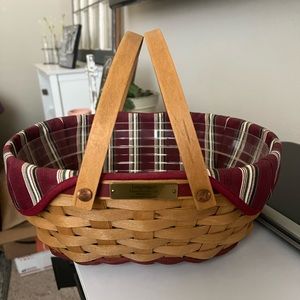 Longaberger 2004 Christmas Collection Get Together Basket, Protector & Liner